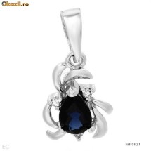 Superb  Pendant  Genuine Diamonds and Sapphire 14K gold foto