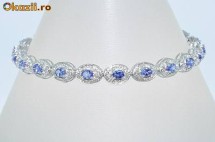 Bratara designer aur alb cu 5.35CT TANZANITE si DIAMANTE foto