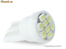 bec led leduri auto W5W T10 cu 8 SMD 1210 foto
