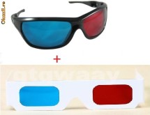 Ochelari 3d Anaglyph Red/Blue plastic +BONUS  Ochelari 3d Anaglyph Red/Blue Carton foto