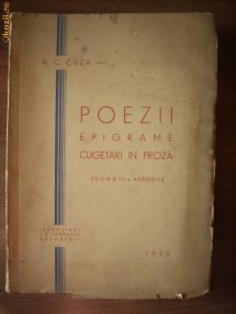 A.C. Cuza - Epigrame, Cugetari in Proza / 1939 foto