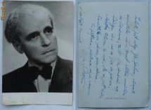 Autograf consistent al lui Cezar Petrescu catre scriitorul Gh. Serban , pe fotografie , in plic scris si expediat de scriitor in 1951 foto