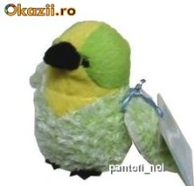 Jucarie din plus moale, WEBKINZ GANZ, pasarea mica verde(15cm) LIL'KINZ BUDGIE,nou, colectabil cu cod ULTIMUL! foto