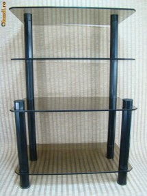 Rack  din sticla 390 Ron ridicare din Timisoara   Raft   Mobilier audio hifi   Suport audio hifi foto