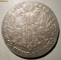 C.337 AUSTRIA TARILE DE JOS M. THERESA KRONENTHALER 1765 ARGINT 29,29g foto