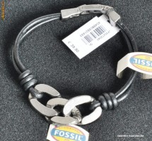 IN STOC * Bratara barbateasca din Piele si Otel Inoxidabil FOSSIL JF85272 * NOU * GARANTIE * CUTIE CADOU * cadoul perfect la cel mai bun pret! foto
