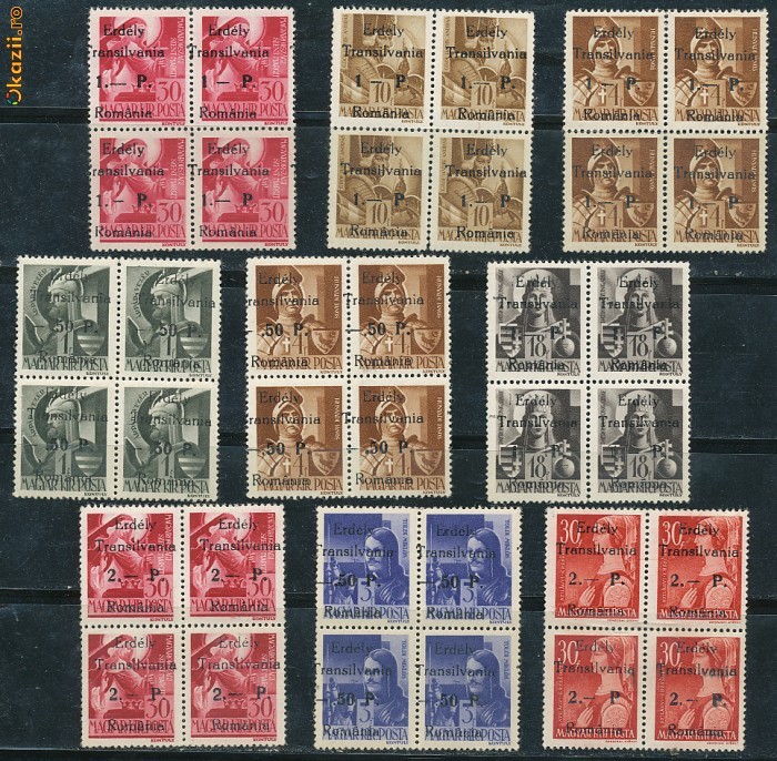 RFL 1944 Odorhei 9 timbre neuzate bloc de 4 FFB foto mare