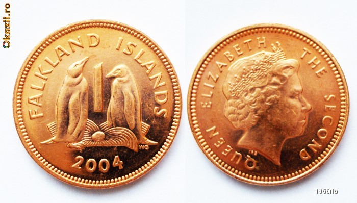 FALKLAND ISLANDS 1 PENNY 2004 UNC EXOTICA ** foto mare