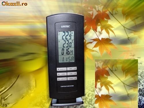 Termometru de interior + ceas + alarma + calendar,Lifetec foto mare