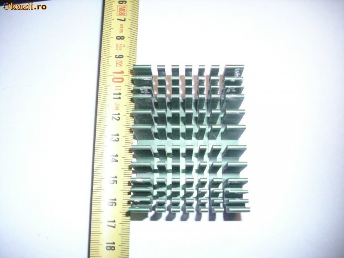 radiator 6,5x5cm aluminiu verde (nu cooler faner) foto mare