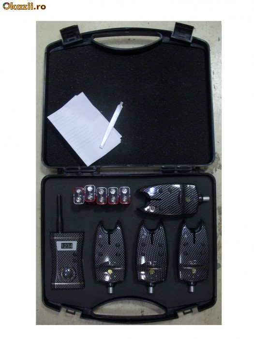 set 4 avertizori digitali cu statie carbon cu mufa jack foto mare