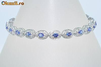 Bratara designer aur alb cu 5.35CT TANZANITE si DIAMANTE foto mare