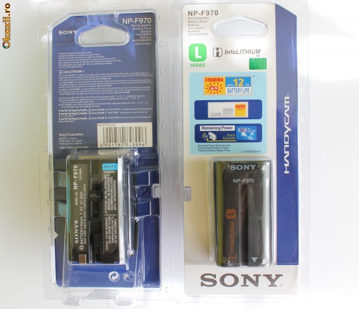 BATERIE ACUMULATOR SONY NP-F970 6600mAh Made in Japan NOUA . foto mare