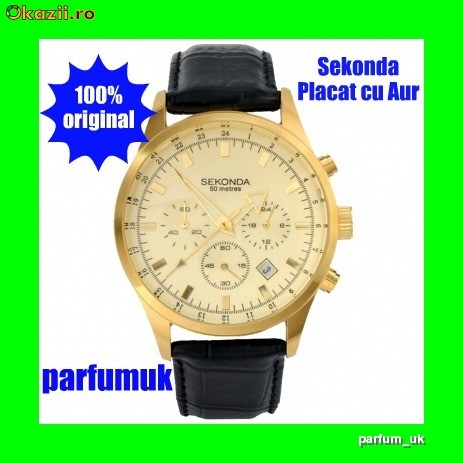 SEKONDA CEAS ORIGINAL BARBAT,PLACAT AUR, IN CUTIE,CADOU,GARANTIE,CRONOGRAF,CEL MAI BUN CEAS ,ELEGANT,LUXOS, DE FIRMA,ELEGANT NUMAI BUN TINUTA OFFICE foto mare