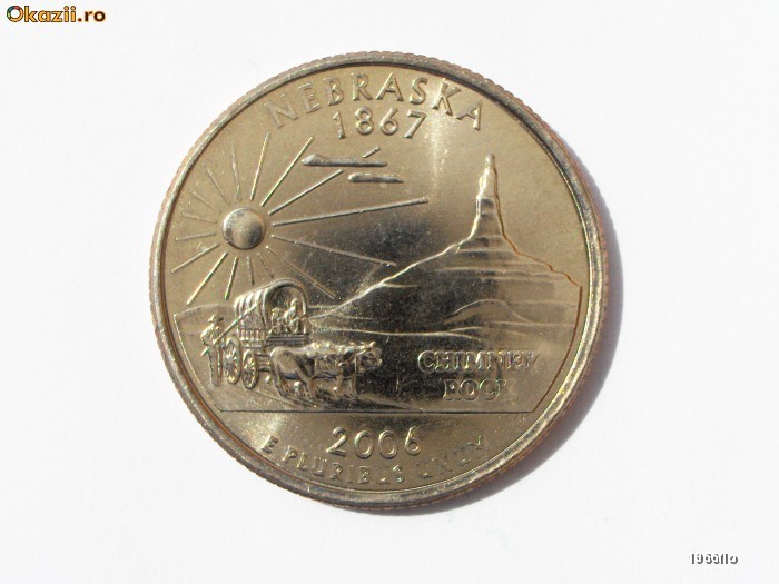 USA / SUA QUARTER 25 CENTS NEBRASKA 2006 D ** foto mare
