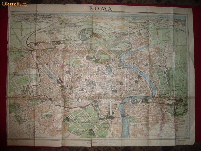 Harta a Romei +2 Brosuri - cca 1933 foto mare