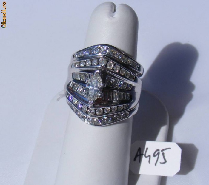 DE VIS: Set inel + 2 gardieni aur 14K, 14.4g, montura unicat 2,5 CARATE DIAMANTE !!! foto mare