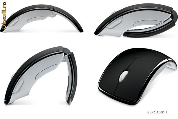 Mouse Wireless Arc Portabil Fara Fir 1600 dpi foto mare