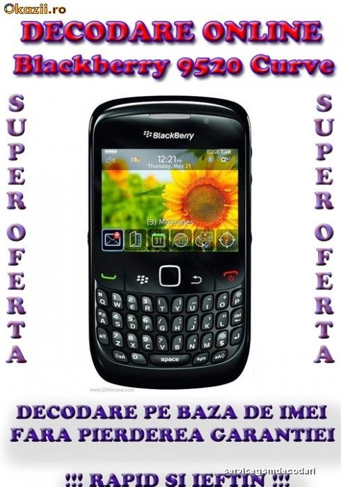 Decodez Blackberry 8520 == Decodare Blackberry 8520 Curve  == Deblocare ONLINE = SUPER OFERTA = foto mare