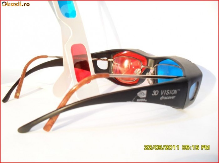 Ochelari 3d peste ochelarii de vedere Nvidia red/cyan  si  green/magenta foto mare