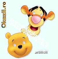 6 masti carton decupate Winnie Surprise foto mare