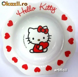 Farfurie adanca melamina 20.5cm floare HELLO KITTY foto mare