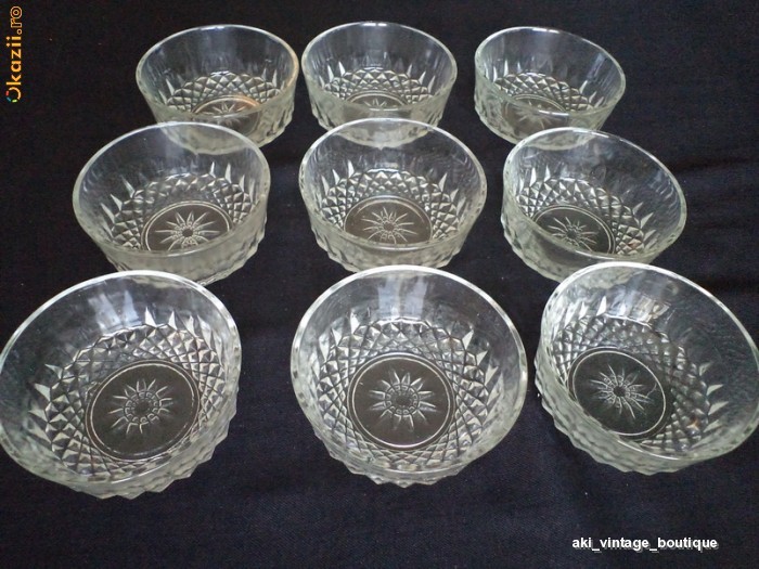 Set boluri cristalit turnat vechi, anii '70 foto mare