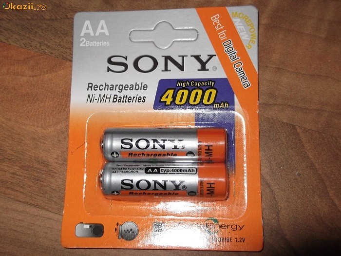 BATERII SONY  RECHARGEABLE R6  ,aa, 4000mah foto mare