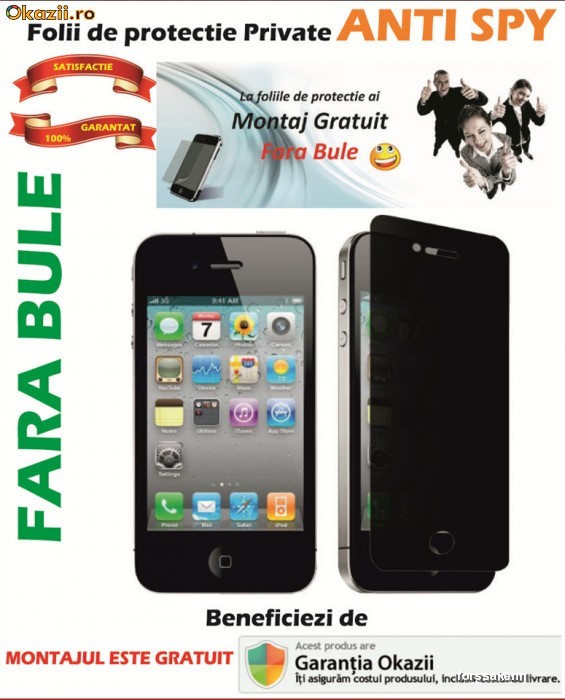 Folie de protectie PRIVACY iPhone 4 4S Screen Guard privacy foto mare