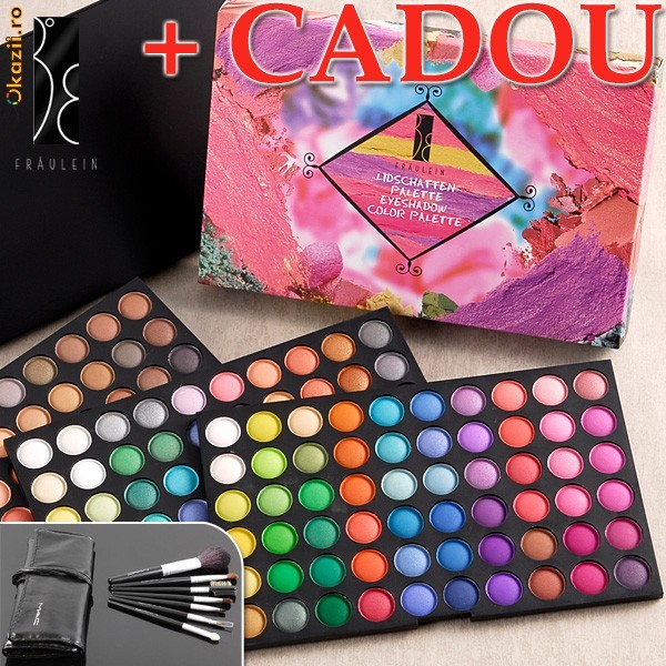 Trusa Machiaj Farduri Make-up Profesionala 180 culori Fraulein + CADOU  Set 7 Pensule Machiaj MAC foto mare