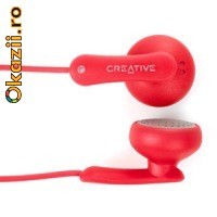 Casti (tip earphones) Creative EP-220, red, fir de 1.2m foto mare