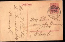 ===C.P. GER. OCUP. 1918 SUPRATIPAR RUMANIEN 10 BANI /2 === foto